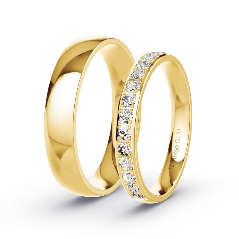 Alianzas Oro amarillo - 0.45 kt Diamantes - Modelo N°1504 Alianzas Oro amarillo - 0.45 kt Diamantes - Modelo N°1504