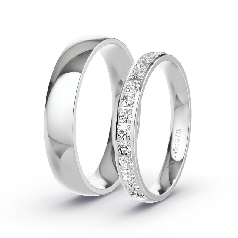 Alianzas Oro blanco - 0.45 kt Diamantes - Modelo N°1504 Alianzas Oro blanco - 0.45 kt Diamantes - Modelo N°1504