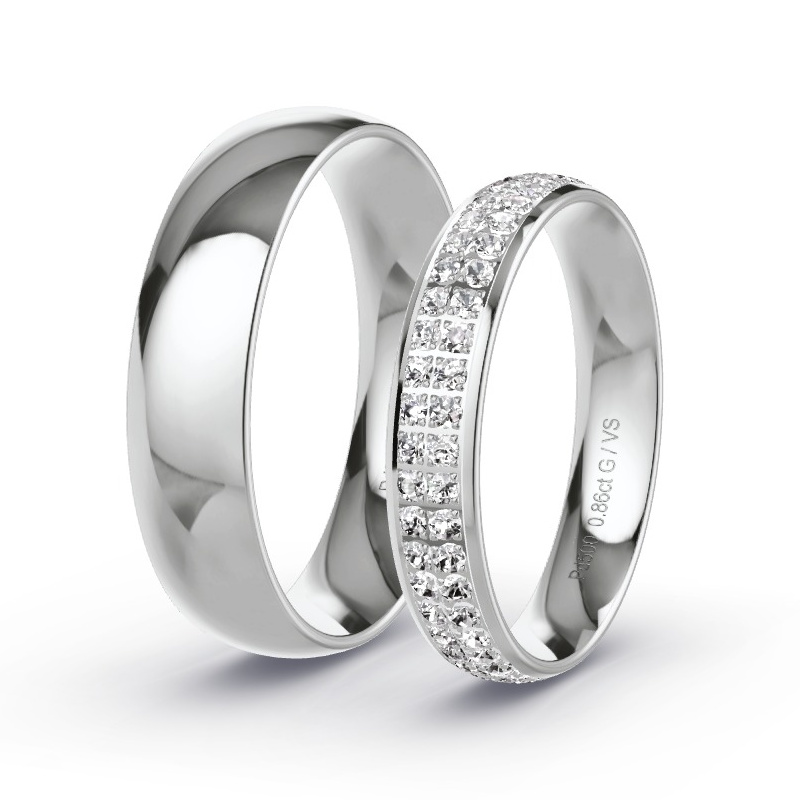 Alianzas Paladio - 0.86 kt Diamantes - Modelo N°1505 Alianzas Paladio - 0.86 kt Diamantes - Modelo N°1505