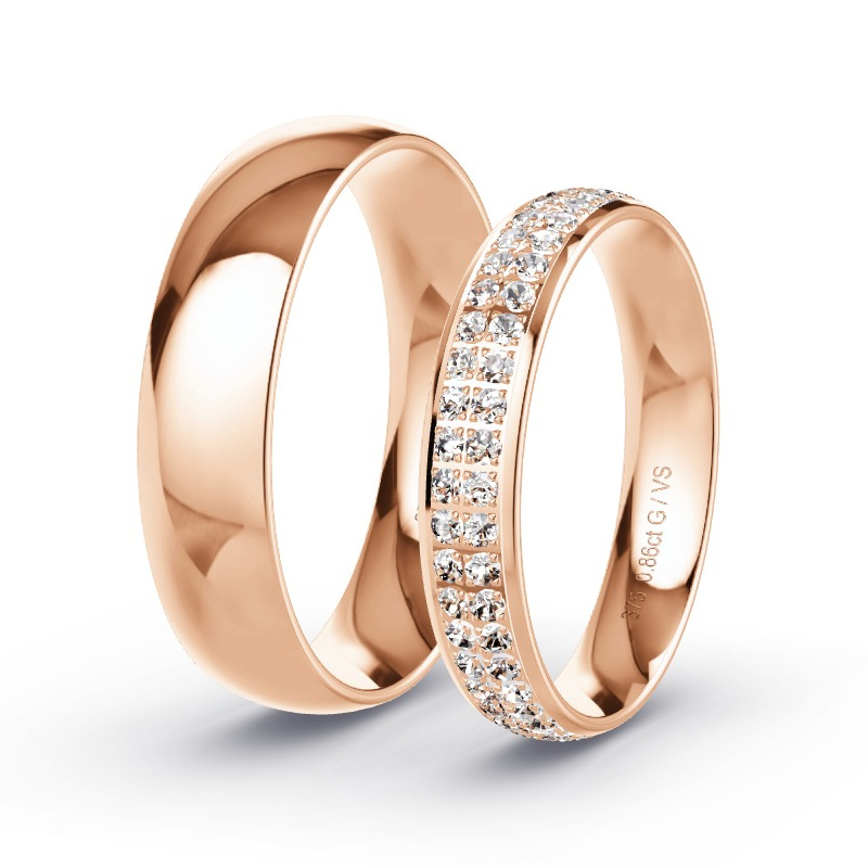 Alianzas Oro rosa - 0.86 kt Diamantes - Modelo N°1505 Alianzas Oro rosa - 0.86 kt Diamantes - Modelo N°1505