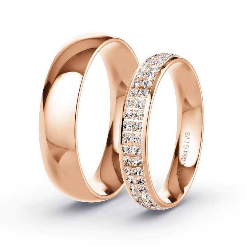 Alianzas Oro rojo - 0.86 kt Diamantes - Modelo N°1505 Alianzas Oro rojo - 0.86 kt Diamantes - Modelo N°1505