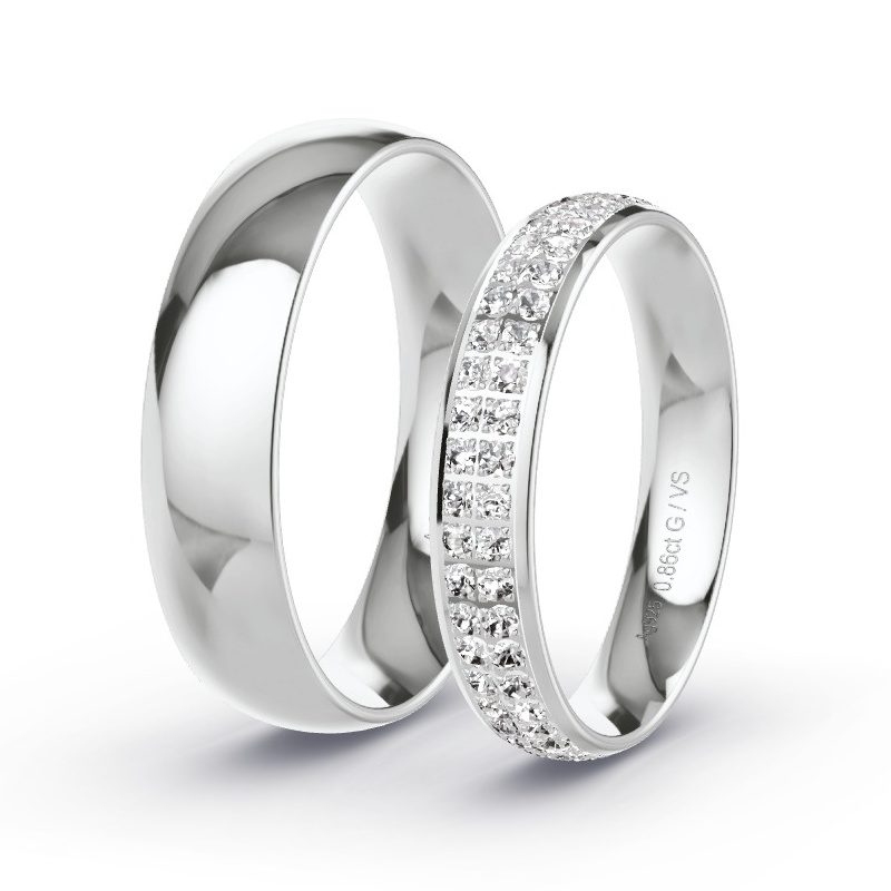 Alianzas Plata - 0.86 kt Diamantes - Modelo N°1505 Alianzas Plata - 0.86 kt Diamantes - Modelo N°1505