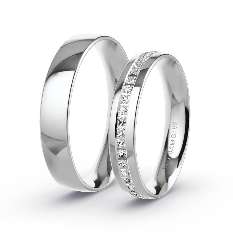 Alianzas Paladio - 0.43 kt Diamantes - Modelo N°1506 Alianzas Paladio - 0.43 kt Diamantes - Modelo N°1506