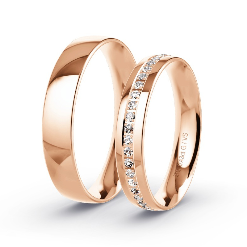 Alianzas Oro rosa - 0.43 kt Diamantes - Modelo N°1506 Alianzas Oro rosa - 0.43 kt Diamantes - Modelo N°1506