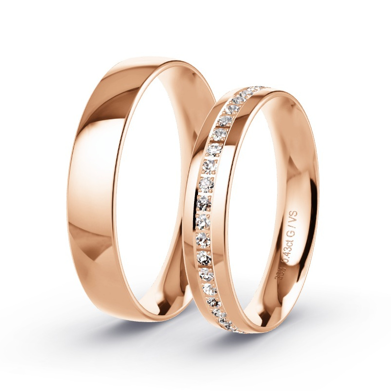 Alianzas Oro rojo - 0.43 kt Diamantes - Modelo N°1506 Alianzas Oro rojo - 0.43 kt Diamantes - Modelo N°1506