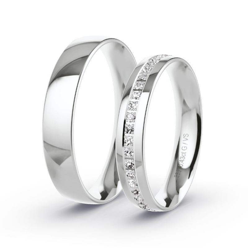 Alianzas Oro blanco - 0.43 kt Diamantes - Modelo N°1506 Alianzas Oro blanco - 0.43 kt Diamantes - Modelo N°1506