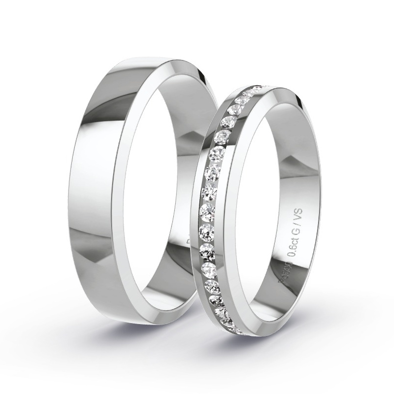 Alianzas Paladio - 0.60 kt Diamantes - Modelo N°1508 Alianzas Paladio - 0.60 kt Diamantes - Modelo N°1508