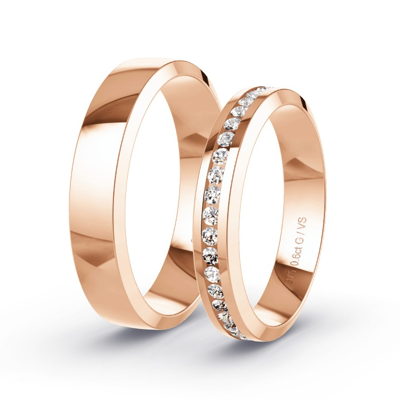 Alianzas Oro rosa - 0.60 kt Diamantes - Modelo N°1508 Alianzas Oro rosa - 0.60 kt Diamantes - Modelo N°1508