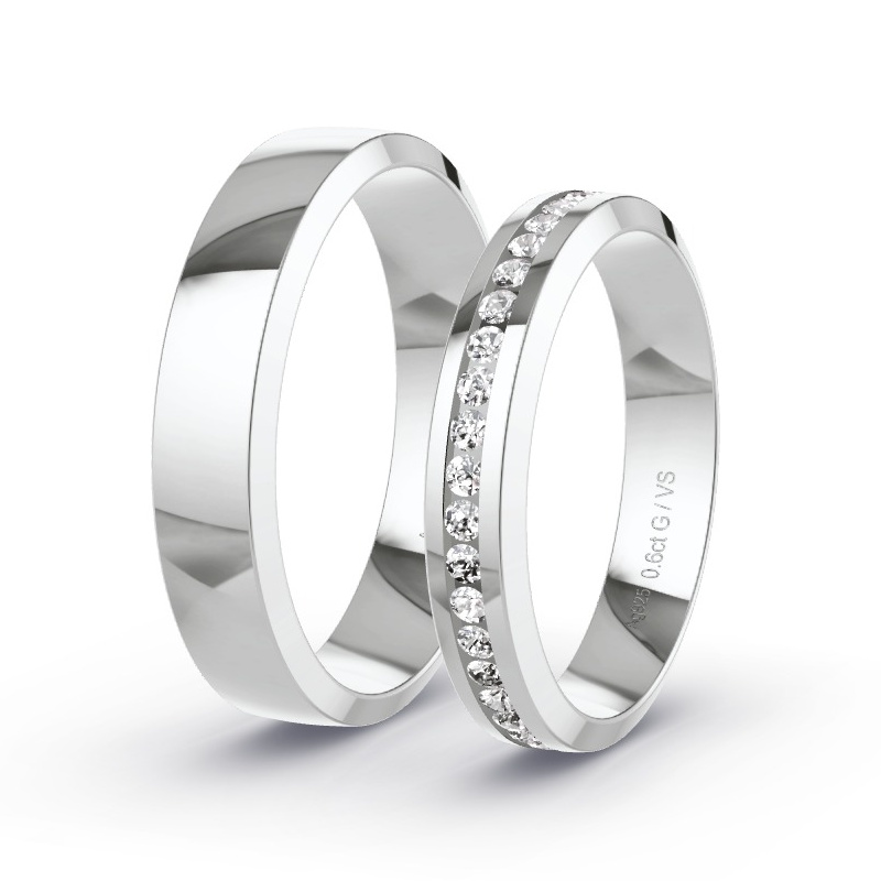 Alianzas Plata - 0.60 kt Diamantes - Modelo N°1508 Alianzas Plata - 0.60 kt Diamantes - Modelo N°1508