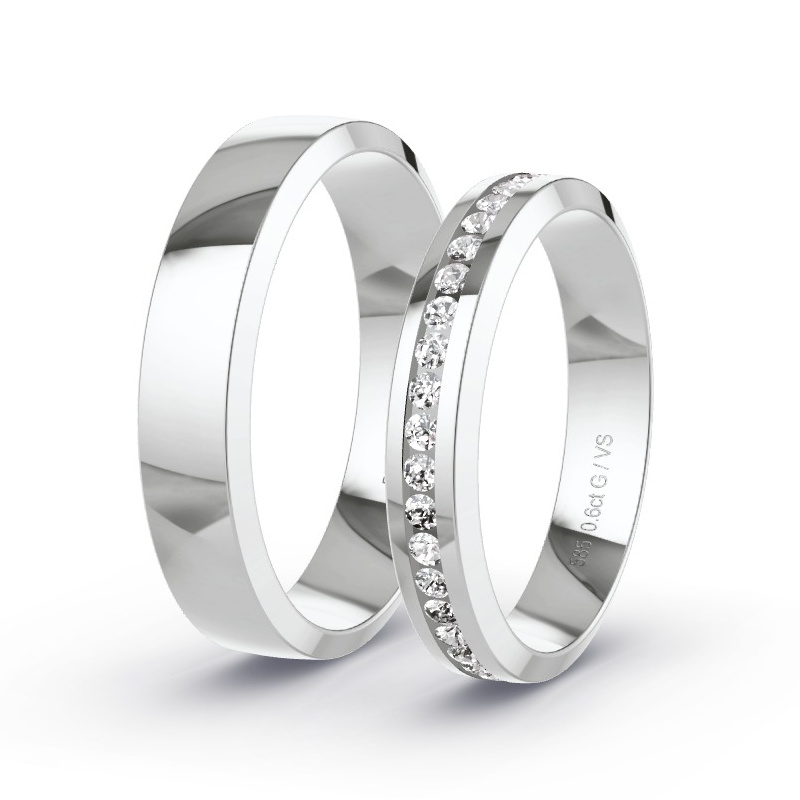Alianzas Oro blanco - 0.60 kt Diamantes - Modelo N°1508 Alianzas Oro blanco - 0.60 kt Diamantes - Modelo N°1508