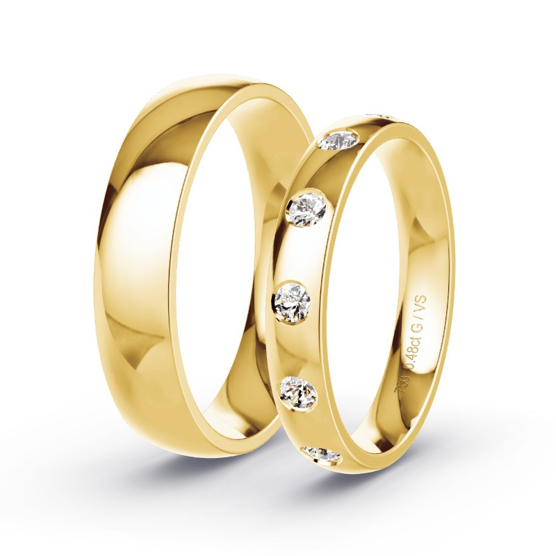 Alianzas Oro amarillo - 0.48 kt Diamantes - Modelo N°1509 Alianzas Oro amarillo - 0.48 kt Diamantes - Modelo N°1509