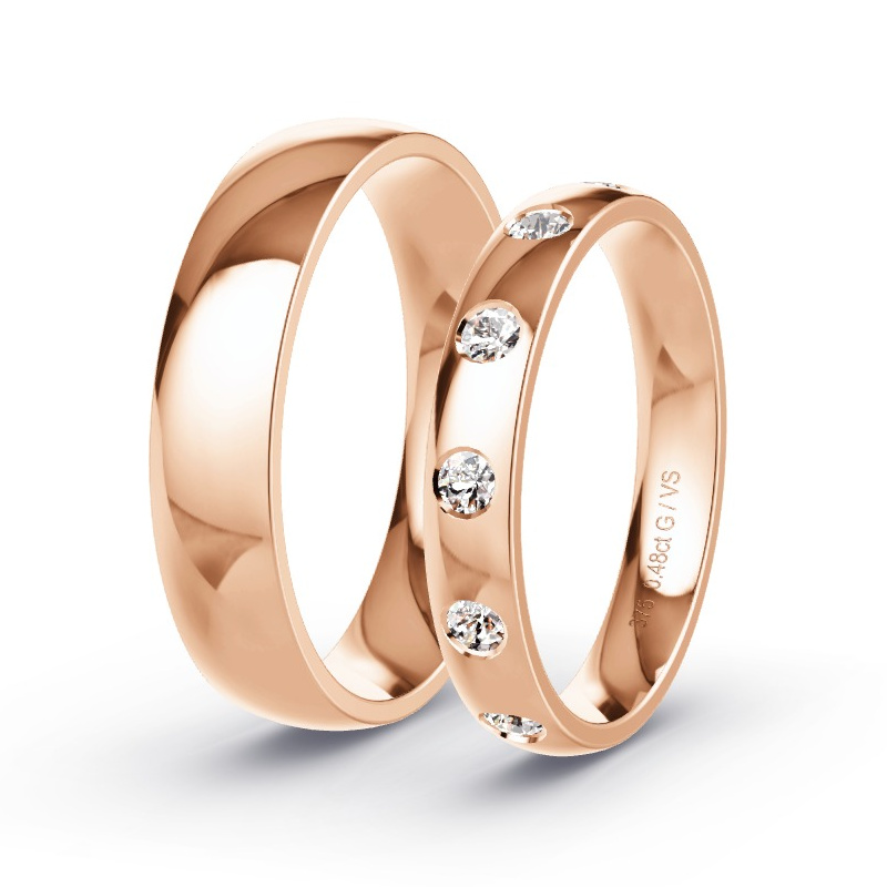 Alianzas Oro rosa - 0.48 kt Diamantes - Modelo N°1509 Alianzas Oro rosa - 0.48 kt Diamantes - Modelo N°1509