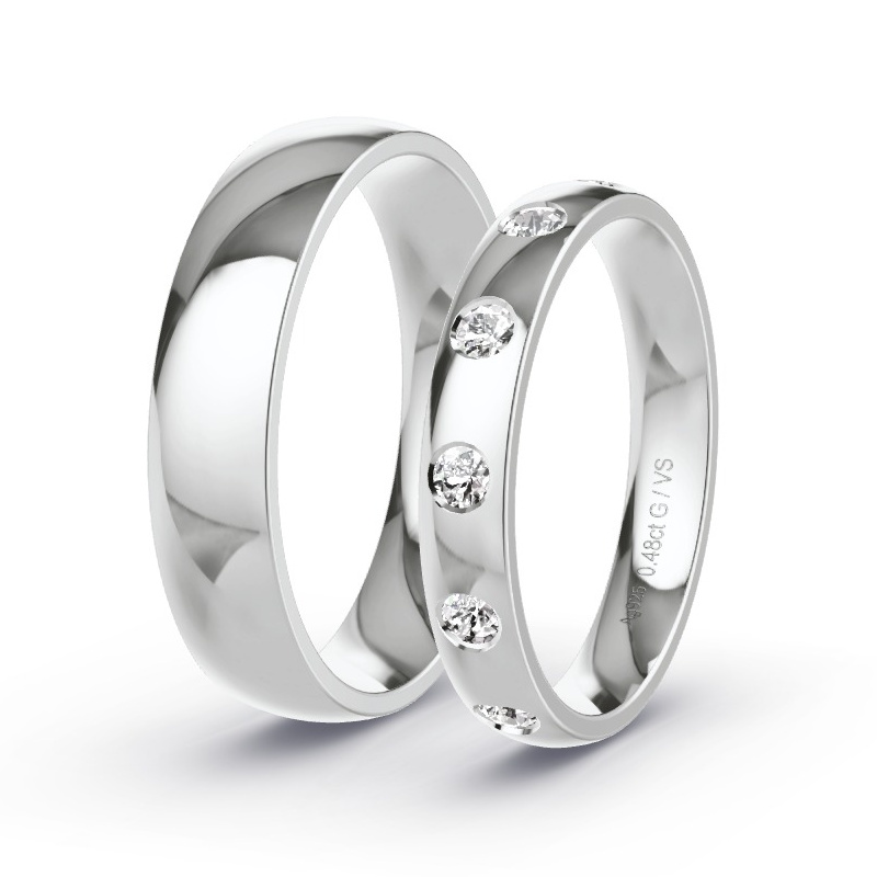 Alianzas Plata - 0.48 kt Diamantes - Modelo N°1509 Alianzas Plata - 0.48 kt Diamantes - Modelo N°1509