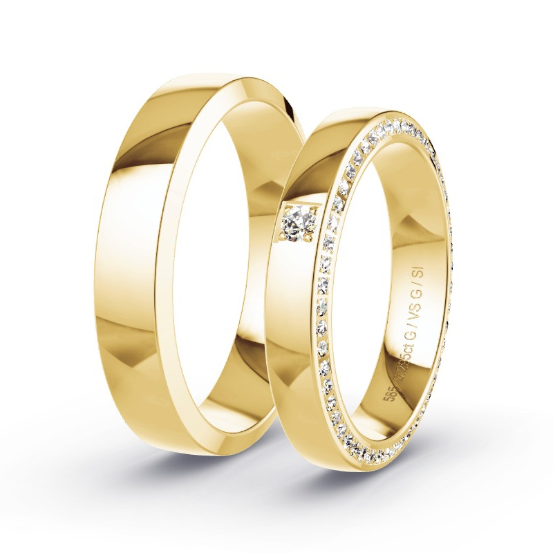Alianzas Oro amarillo - 0.295 kt Diamantes - Modelo N°1511 Alianzas Oro amarillo - 0.295 kt Diamantes - Modelo N°1511
