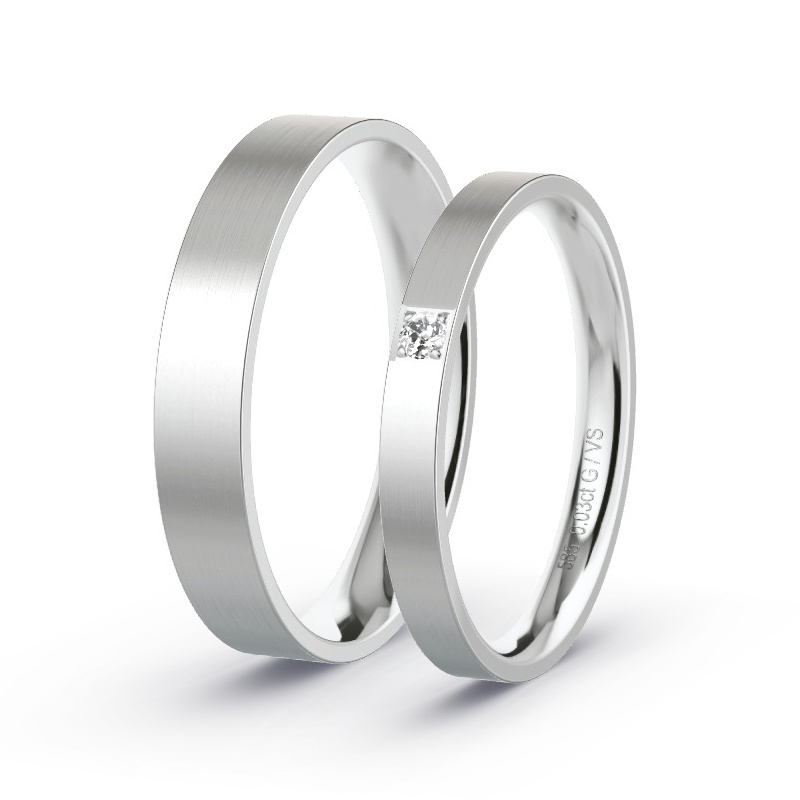 Alianzas Oro blanco - 0.03 kt Diamantes - Modelo N°1512 Alianzas Oro blanco - 0.03 kt Diamantes - Modelo N°1512