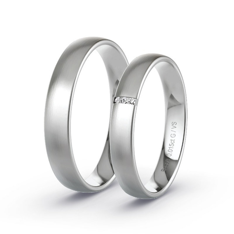 Alianzas Paladio - 0.015 kt Diamantes - Modelo N°1602 Alianzas Paladio - 0.015 kt Diamantes - Modelo N°1602