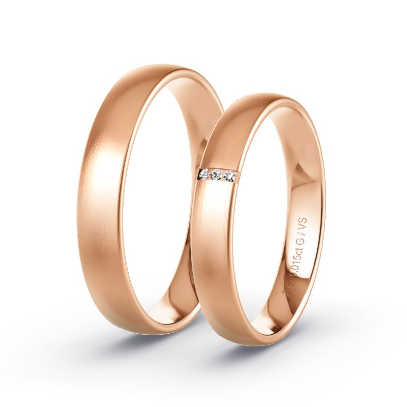 Alianzas Oro rosa - 0.015 kt Diamantes - Modelo N°1602 Alianzas Oro rosa - 0.015 kt Diamantes - Modelo N°1602