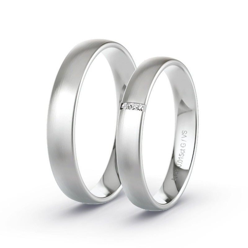 Alianzas Plata - 0.015 kt Diamantes - Modelo N°1602 Alianzas Plata - 0.015 kt Diamantes - Modelo N°1602