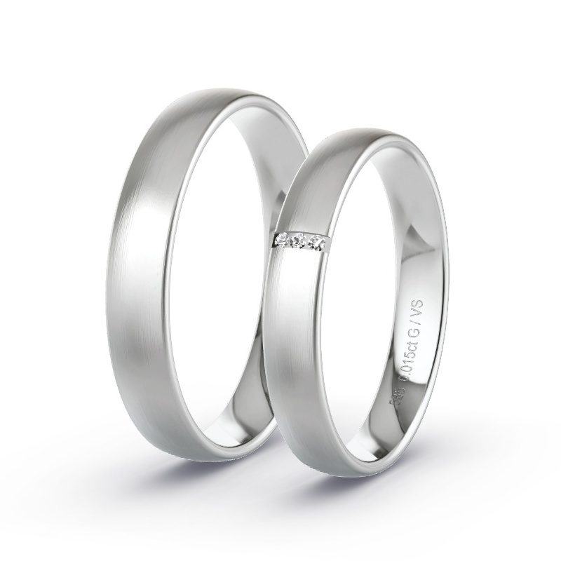 Alianzas Oro blanco - 0.015 kt Diamantes - Modelo N°1602 Alianzas Oro blanco - 0.015 kt Diamantes - Modelo N°1602