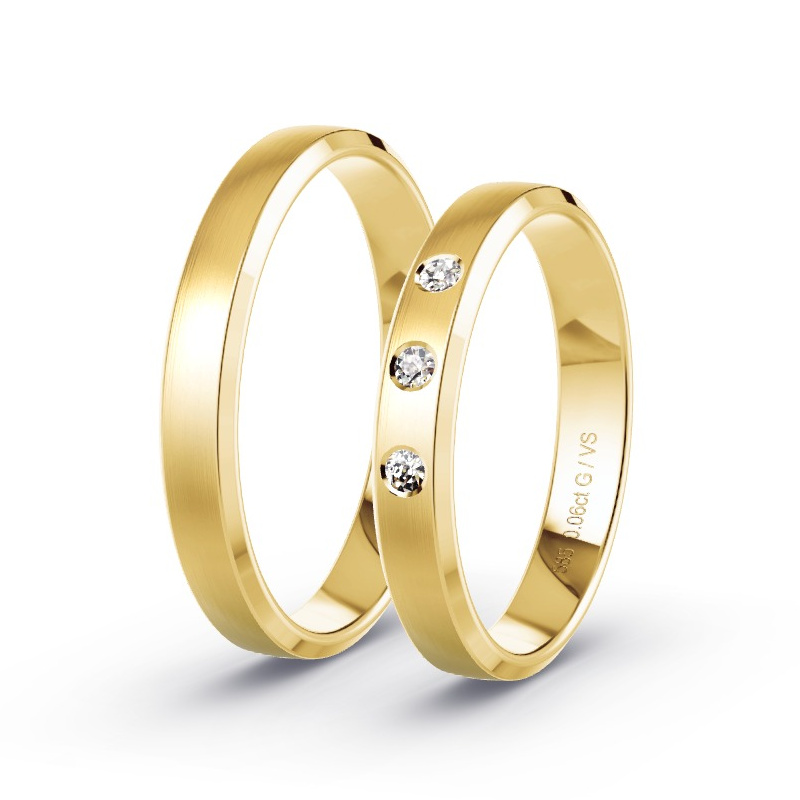 Alianzas Oro amarillo - 0.06 kt Diamantes - Modelo N°1603 Alianzas Oro amarillo - 0.06 kt Diamantes - Modelo N°1603