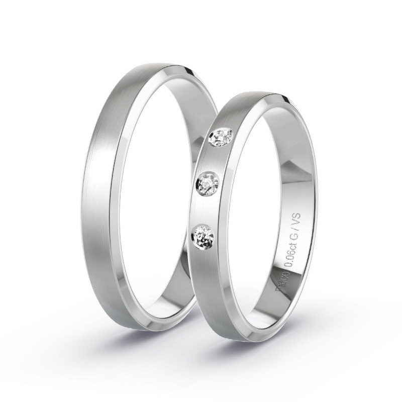 Alianzas Platino - 0.06 kt Diamantes - Modelo N°1603 Alianzas Platino - 0.06 kt Diamantes - Modelo N°1603