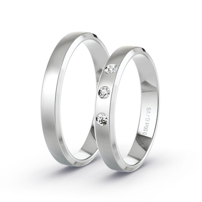 Alianzas Plata - 0.06 kt Diamantes - Modelo N°1603 Alianzas Plata - 0.06 kt Diamantes - Modelo N°1603