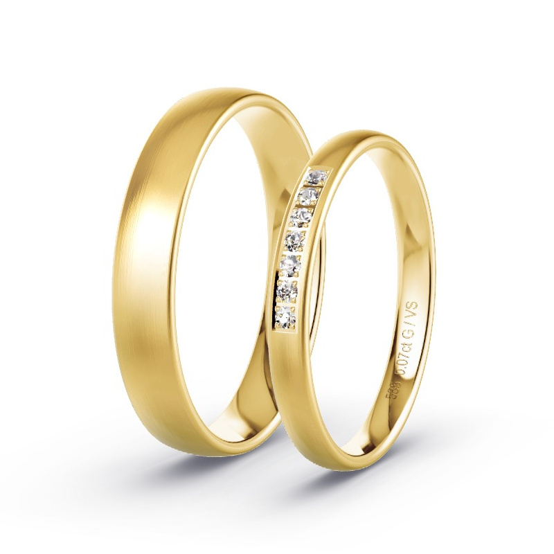 Alianzas Oro amarillo - 0.07 kt Diamantes - Modelo N°1604 Alianzas Oro amarillo - 0.07 kt Diamantes - Modelo N°1604