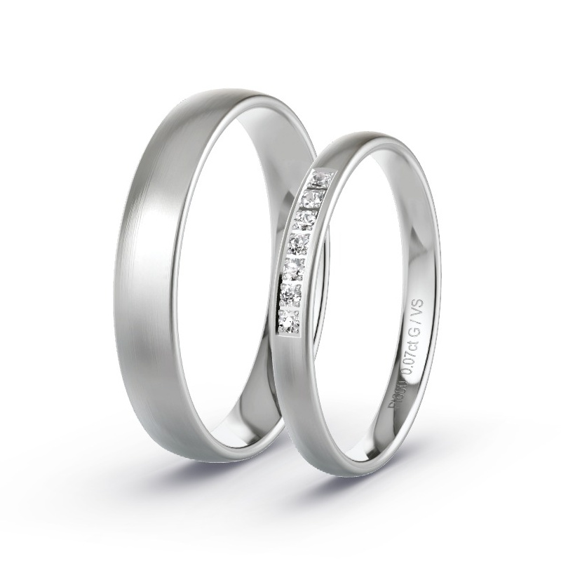 Alianzas Platino - 0.07 kt Diamantes - Modelo N°1604 Alianzas Platino - 0.07 kt Diamantes - Modelo N°1604