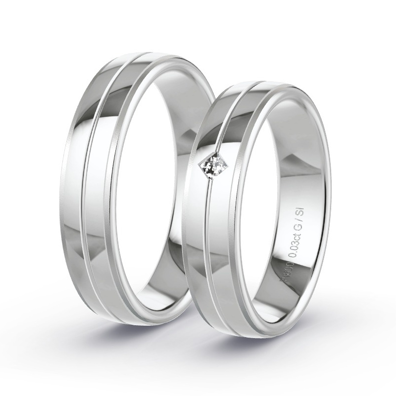 Alianzas Platino - 0.03 kt Diamantes - Modelo N°1606 Alianzas Platino - 0.03 kt Diamantes - Modelo N°1606