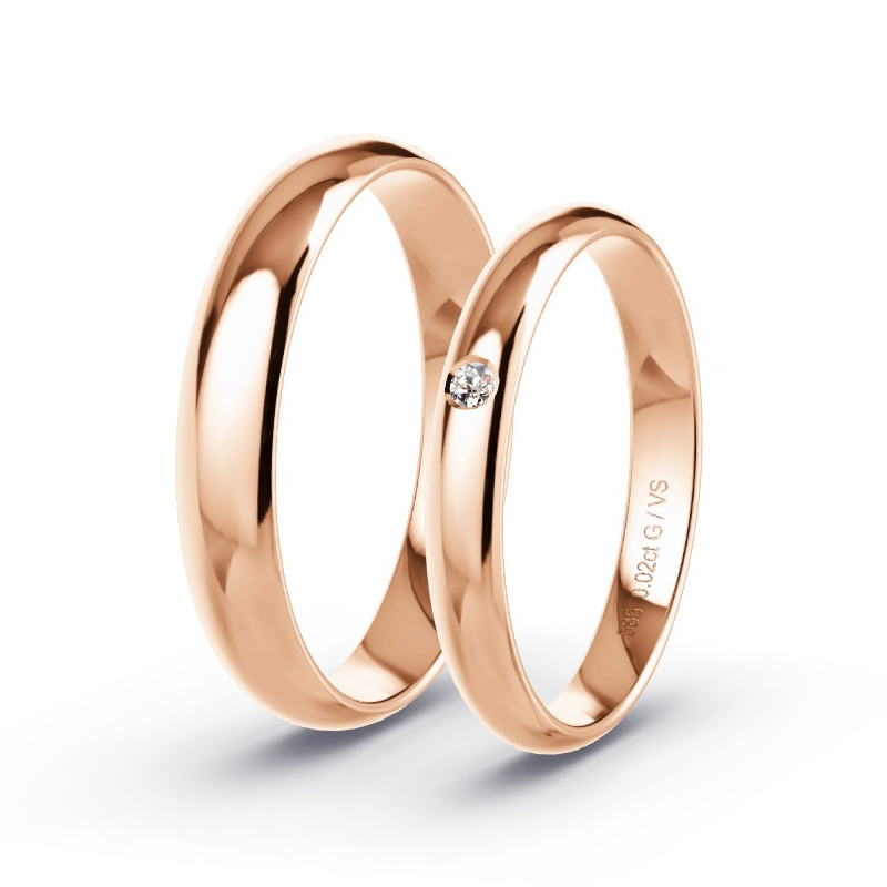 Alianzas Oro rosa - 0.02 kt Diamantes - Modelo N°1607