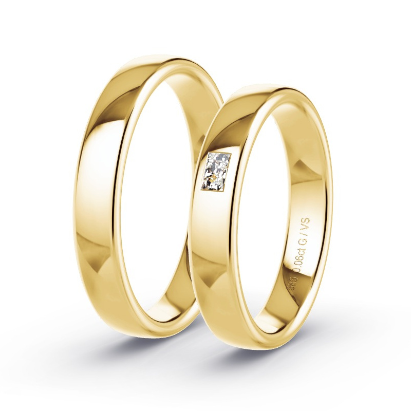 Alianzas Oro amarillo - 0.06 kt Diamantes - Modelo N°1608 Alianzas Oro amarillo - 0.06 kt Diamantes - Modelo N°1608