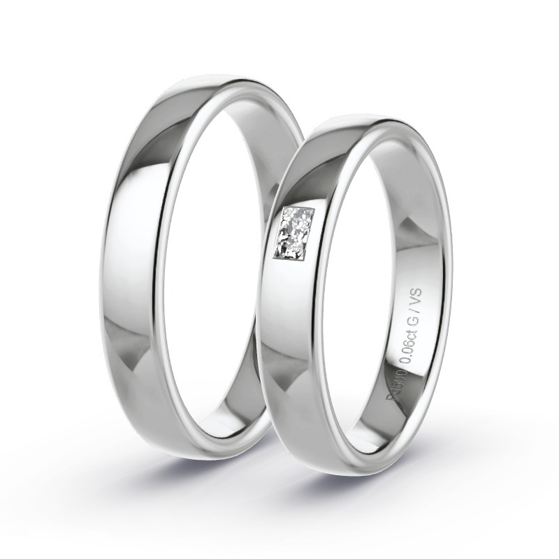 Alianzas Paladio - 0.06 kt Diamantes - Modelo N°1608 Alianzas Paladio - 0.06 kt Diamantes - Modelo N°1608