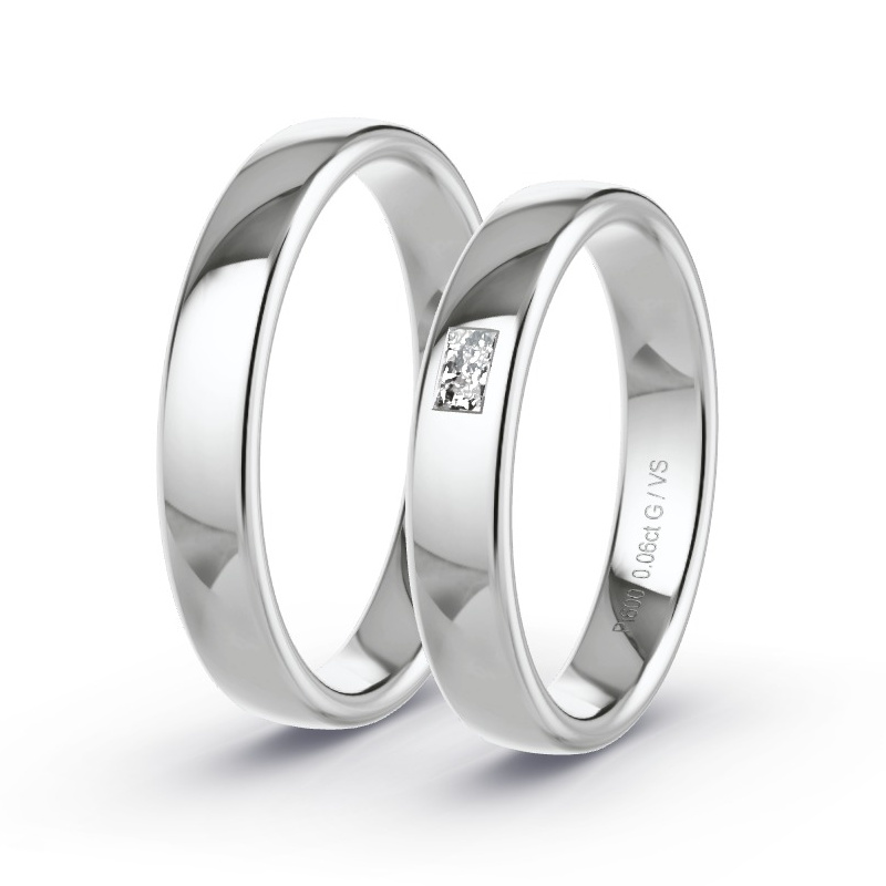 Alianzas Platino - 0.06 kt Diamantes - Modelo N°1608 Alianzas Platino - 0.06 kt Diamantes - Modelo N°1608