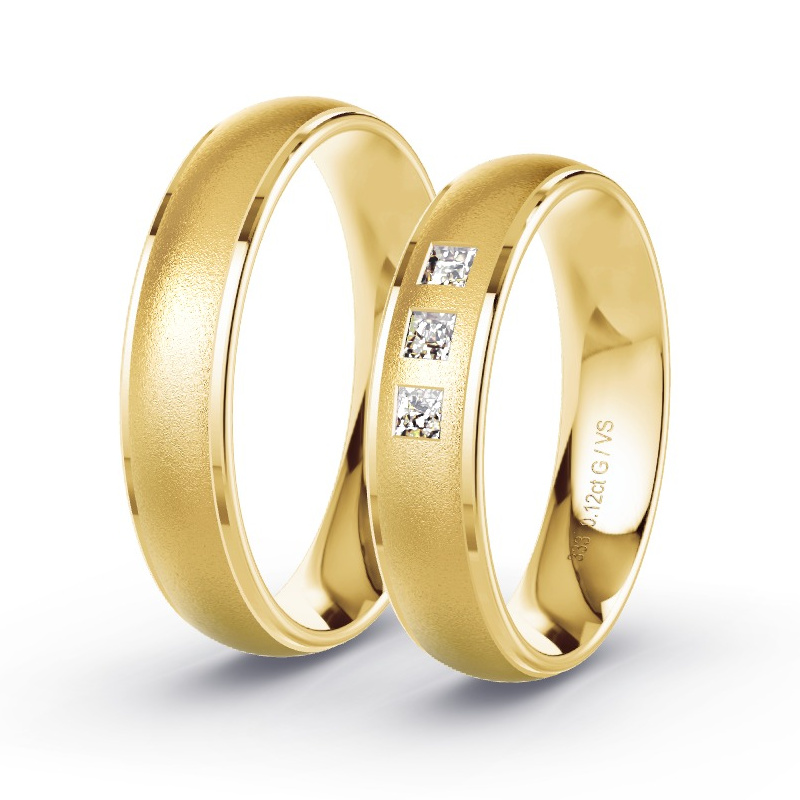 Alianzas Oro amarillo - 0.12 kt Diamantes - Modelo N°1609 Alianzas Oro amarillo - 0.12 kt Diamantes - Modelo N°1609