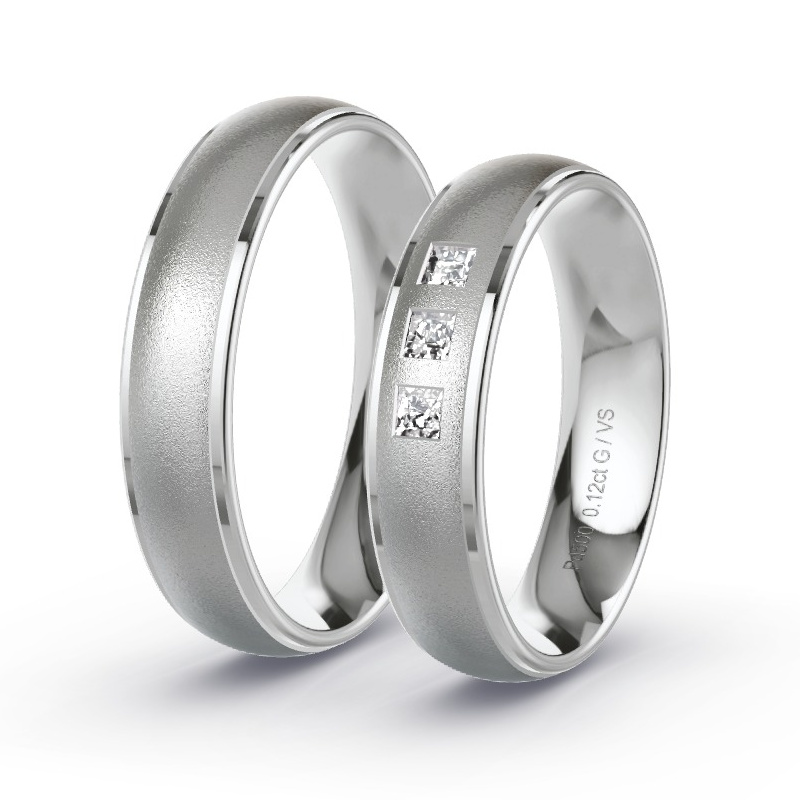 Alianzas Paladio - 0.12 kt Diamantes - Modelo N°1609 Alianzas Paladio - 0.12 kt Diamantes - Modelo N°1609