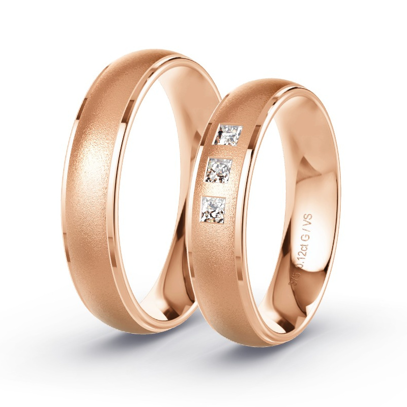 Alianzas Oro rosa - 0.12 kt Diamantes - Modelo N°1609 Alianzas Oro rosa - 0.12 kt Diamantes - Modelo N°1609