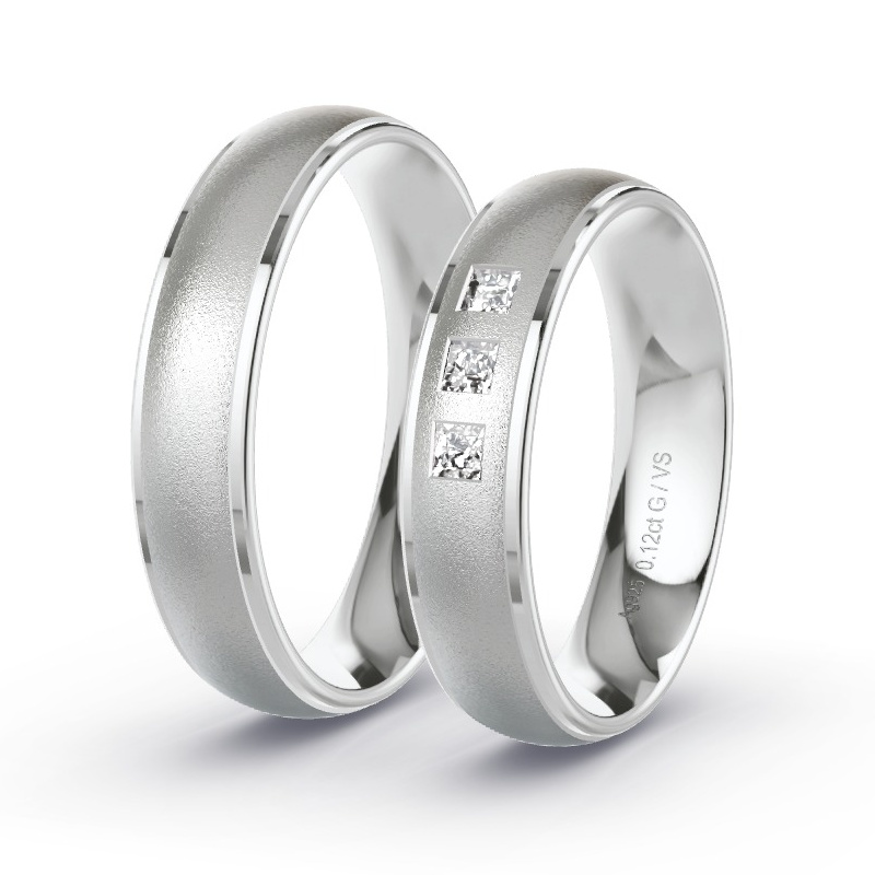 Alianzas Plata - 0.12 kt Diamantes - Modelo N°1609 Alianzas Plata - 0.12 kt Diamantes - Modelo N°1609