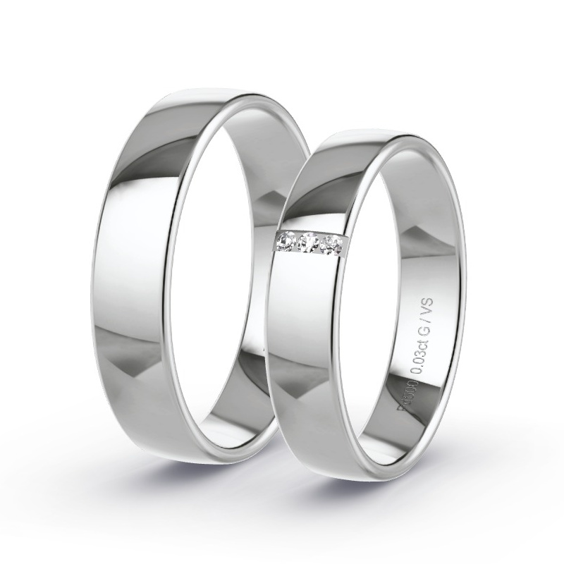 Alianzas Paladio - 0.03 kt Diamantes - Modelo N°1610 Alianzas Paladio - 0.03 kt Diamantes - Modelo N°1610