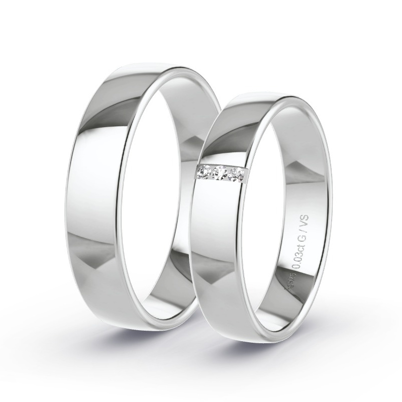 Alianzas Plata - 0.03 kt Diamantes - Modelo N°1610 Alianzas Plata - 0.03 kt Diamantes - Modelo N°1610