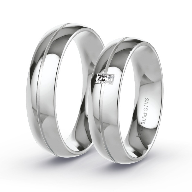 Alianzas Paladio - 0.05 kt Diamantes - Modelo N°1611 Alianzas Paladio - 0.05 kt Diamantes - Modelo N°1611