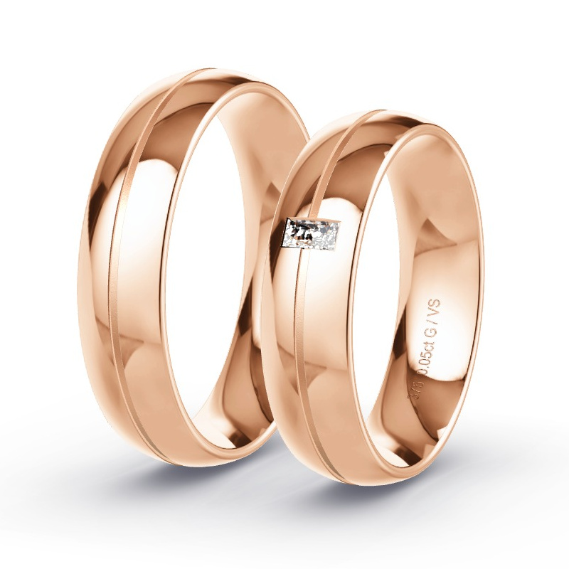 Alianzas Oro rosa - 0.05 kt Diamantes - Modelo N°1611 Alianzas Oro rosa - 0.05 kt Diamantes - Modelo N°1611