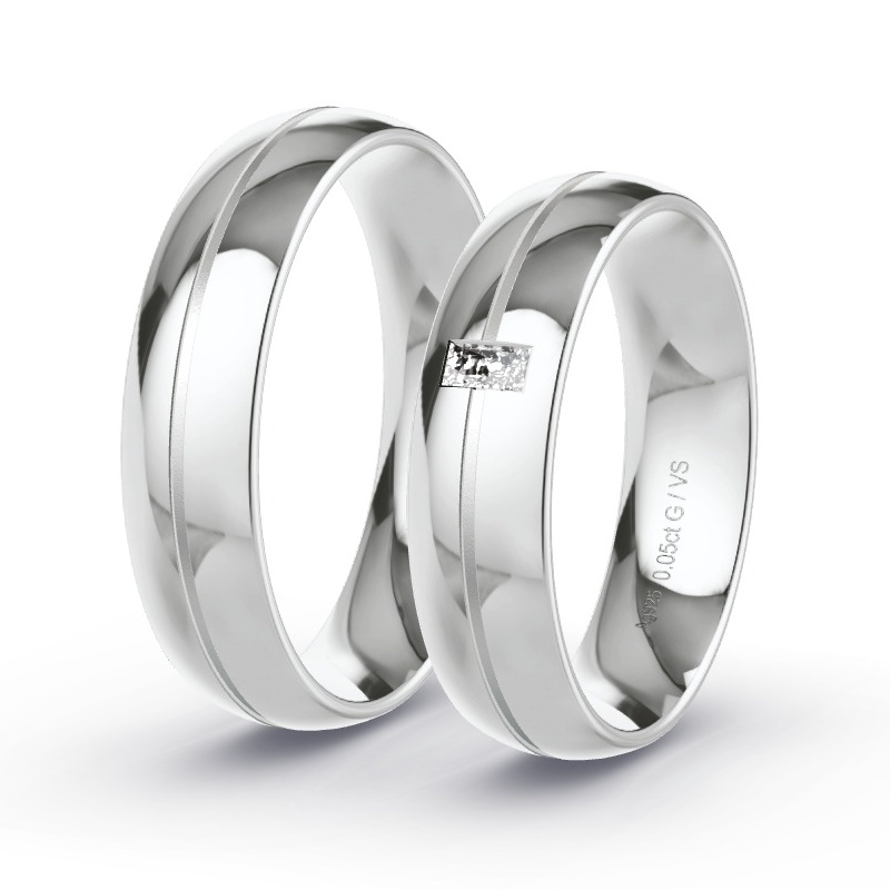 Alianzas Plata - 0.05 kt Diamantes - Modelo N°1611 Alianzas Plata - 0.05 kt Diamantes - Modelo N°1611