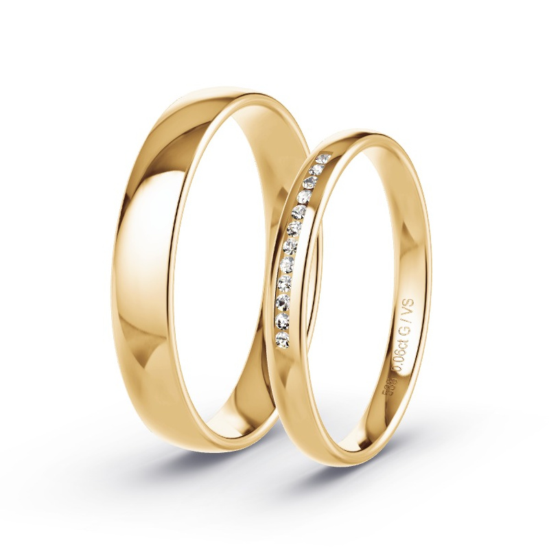Alianzas Oro albaricoque - 0.06 kt Diamantes - Modelo N°1612