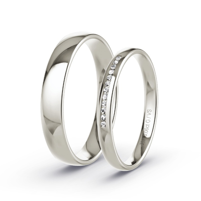 Alianzas Oro gris - 0.06 kt Diamantes - Modelo N°1612