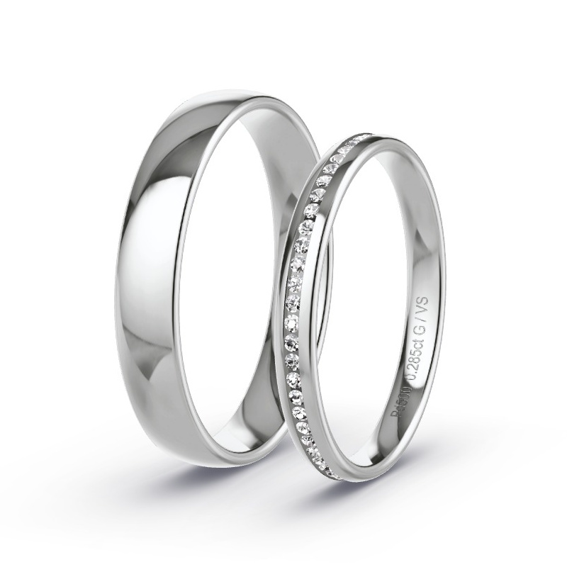 Alianzas Paladio - 0.06 kt Diamantes - Modelo N°1612 Alianzas Paladio - 0.06 kt Diamantes - Modelo N°1612