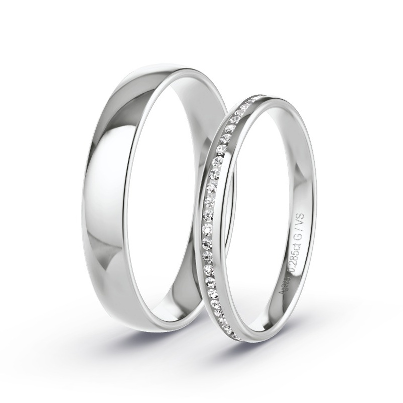 Alianzas Plata - 0.06 kt Diamantes - Modelo N°1612 Alianzas Plata - 0.06 kt Diamantes - Modelo N°1612