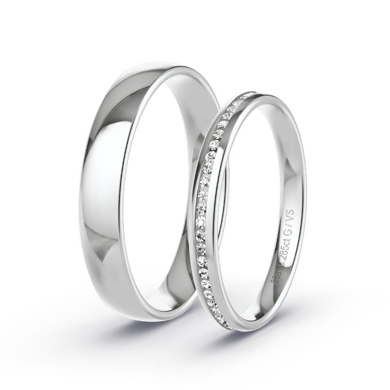 Alianzas Oro blanco - 0.06 kt Diamantes - Modelo N°1612 Alianzas Oro blanco - 0.06 kt Diamantes - Modelo N°1612
