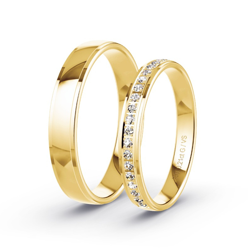 Alianzas Oro amarillo - 0.21 kt Diamantes - Modelo N°1613 Alianzas Oro amarillo - 0.21 kt Diamantes - Modelo N°1613