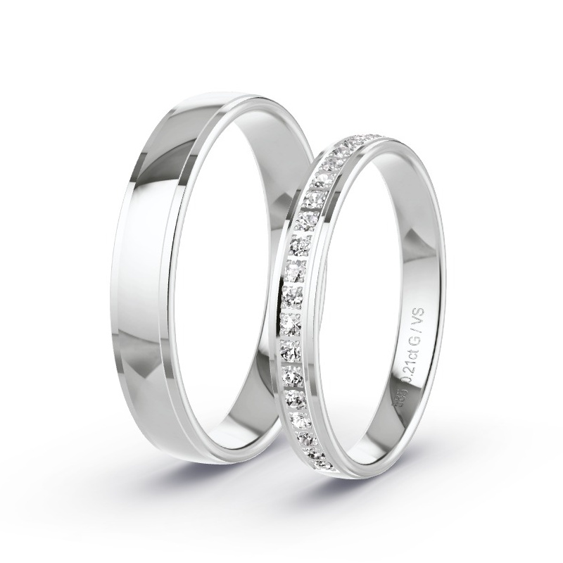 Alianzas Oro blanco - 0.21 kt Diamantes - Modelo N°1613 Alianzas Oro blanco - 0.21 kt Diamantes - Modelo N°1613