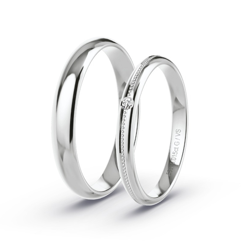 Alianzas Oro blanco - 0.015 kt Diamantes - Modelo N°1614 Alianzas Oro blanco - 0.015 kt Diamantes - Modelo N°1614